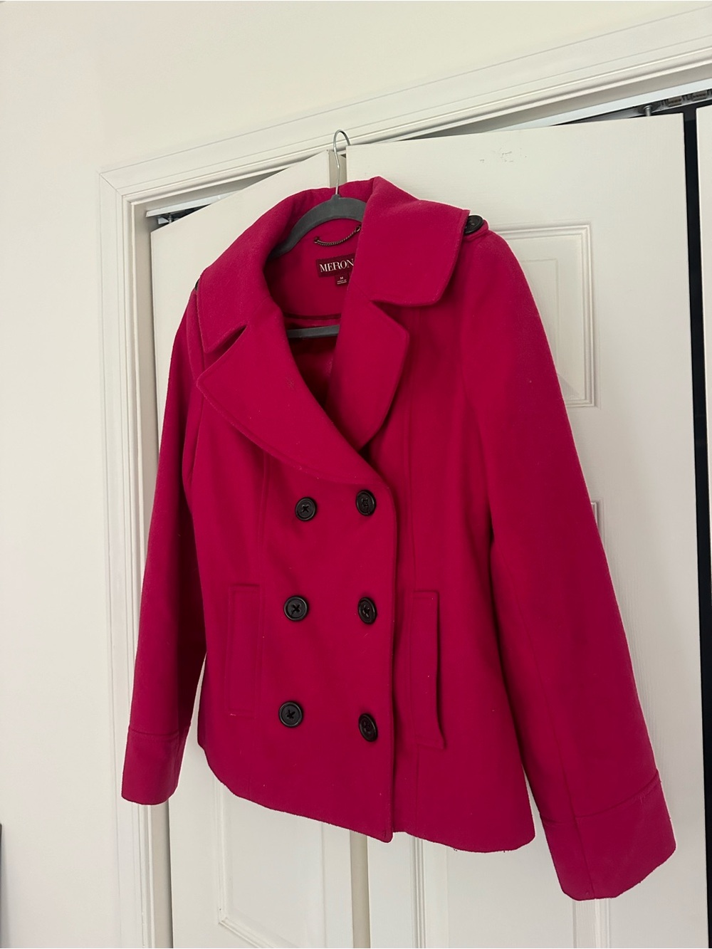 Merona Women's Magenta Double-Breasted Peacoat